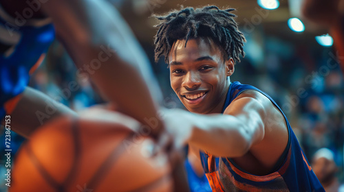 Smiling African American basketball player during a game © Ignacio Ferrándiz