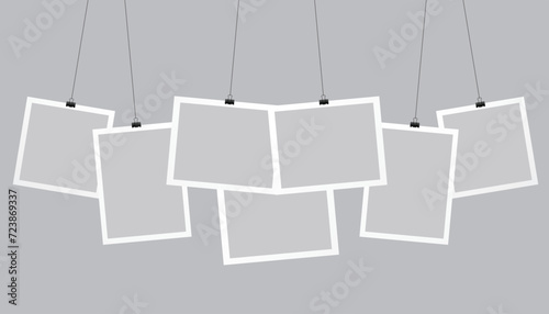 7 photo collage template. vector illustration, new collections
