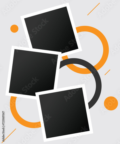 3 photo collage template. vector illustration, new collections