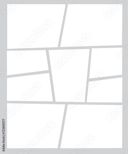 9 photo collage template. vector illustration, new collections