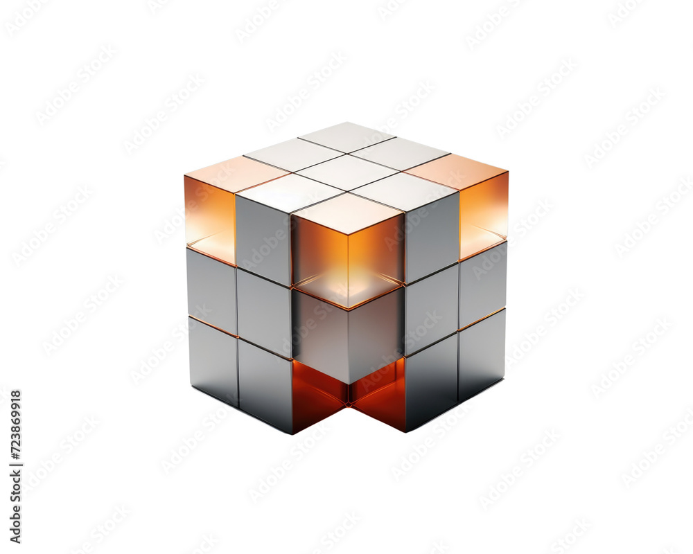 3d illustration gradient futuristic cube isolated on transparent background 3d illustration gradient futuristic cube isolated on transparent background