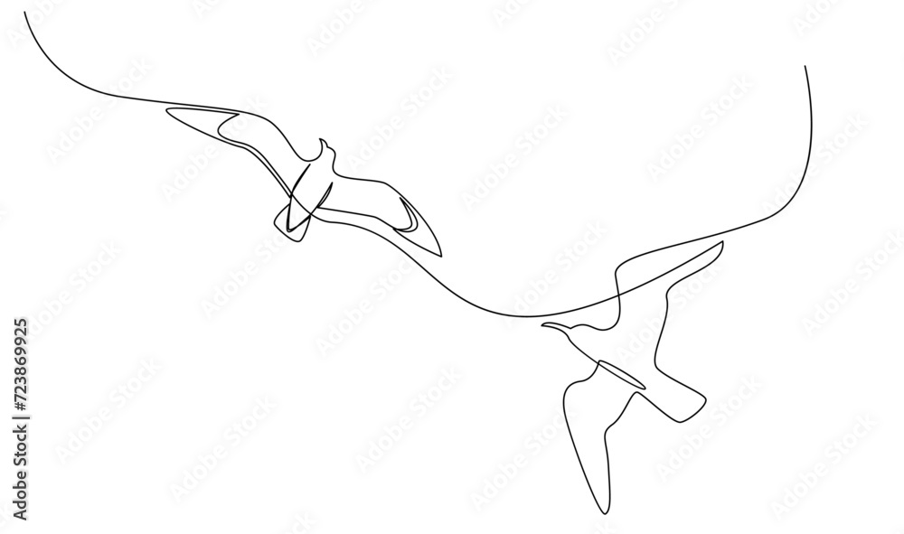 Seagulls fly over the surface of the sea. Small waves. World Maritime Day. template Seagulls fly over the surface of the sea. Small waves. World Maritime Day. template