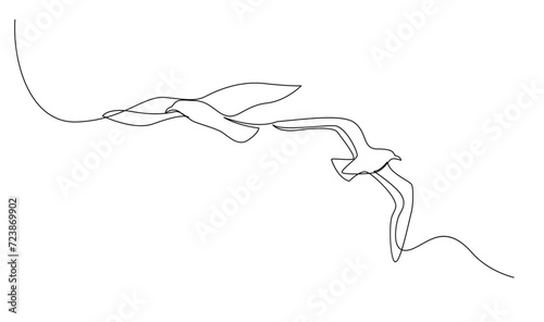 Seagulls fly over the surface of the sea. Small waves. World Maritime Day. template