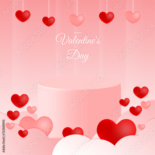 valentines background with hearts