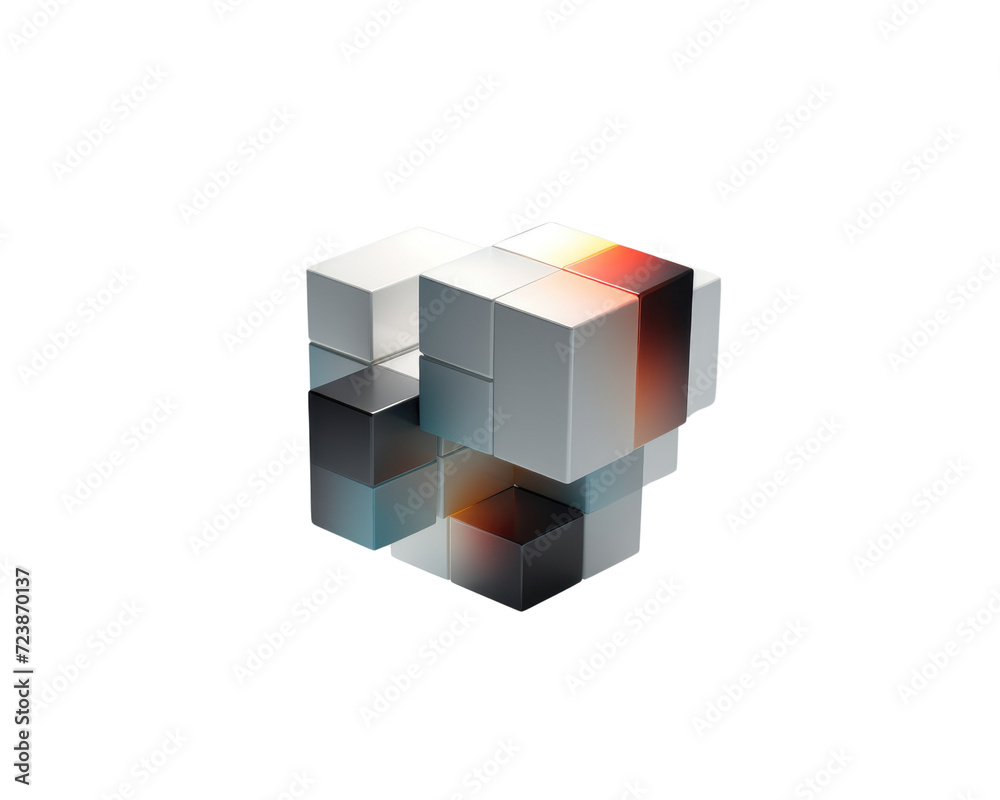 3d illustration gradient futuristic cube isolated on transparent background 3d illustration gradient futuristic cube isolated on transparent background