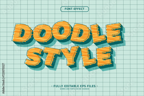 hand-drawn doodle style text effect