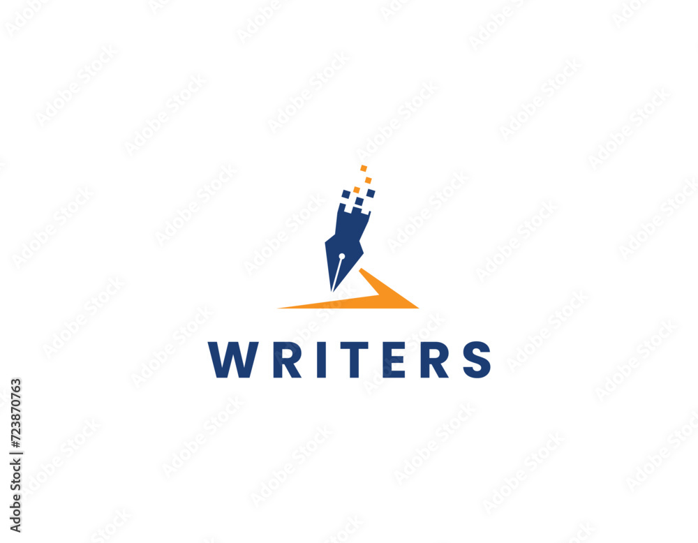 Modern Pen Technology Logo Design Template Modern Pen Technology Logo Design Template