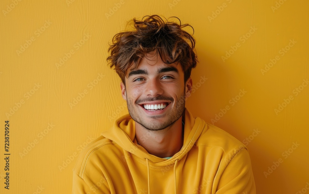handsome man wearing sweatshirt, happy smiling face expression handsome man wearing sweatshirt, happy smiling face expression