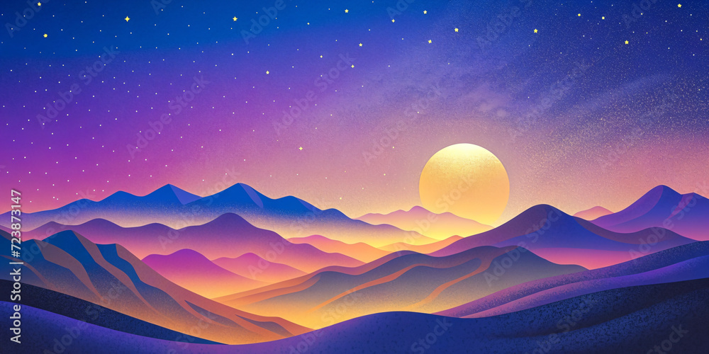 Mountain Sunrise Serenity with Winter Charm and Nighttime Beauty Mountain Sunrise Serenity with Winter Charm and Nighttime Beauty