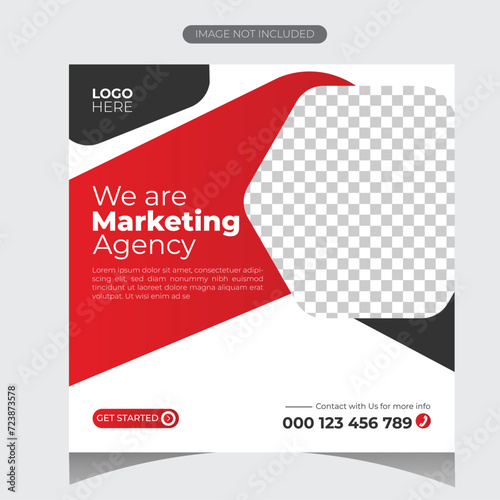 business web banner design template. Suitable for social media post, instagram story and web ads. Vector illustration with Space to add pictures photo