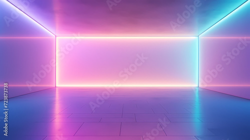 Empty room with neon space for design