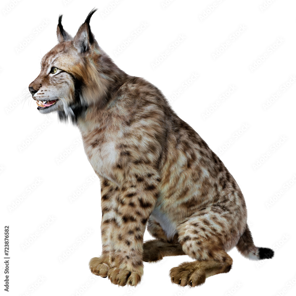 Obraz premium 3D Rendering Lynx on White