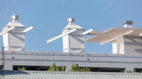 White pipe on the roof of the house