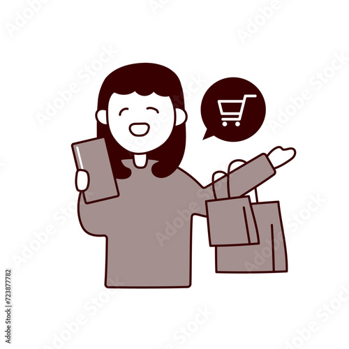 買い物する女性