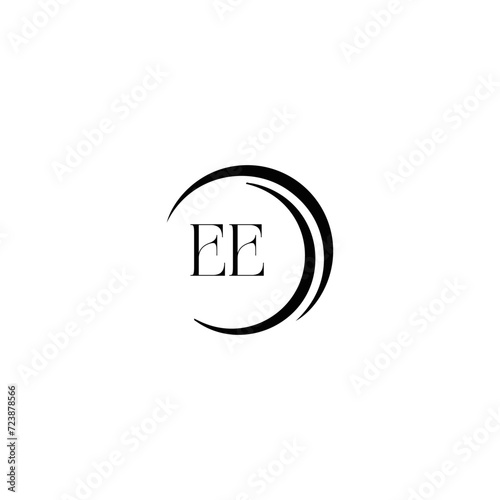 EE logo. E E design. White EE letter. EE, E E letter logo SET design. Initial letter EE linked circle uppercase monogram logo. E E letter logo SET vector design. EE letter logo design