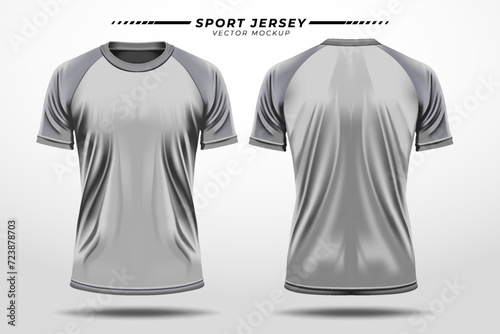 Sport jersey with 3D mockup front and back view for sublimation print