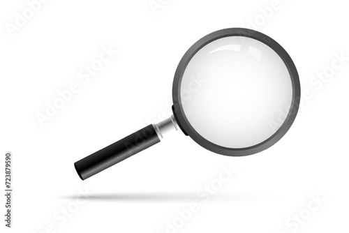 Search icon vector. Magnifying glass with Transparent Background. Magnifier, big tool instrument. Magnifier loupe search. Business Analysis symbol