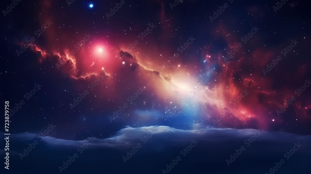 Space galaxy background, 3D illustration of nebulae in the universe Space galaxy background, 3D illustration of nebulae in the universe