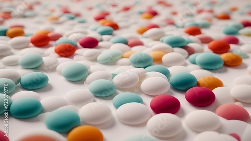 red and white pills close up Background wallpapers 