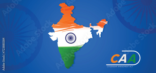 Citizenship (Amendment) Act, 2019 CAA with Indian map vector poster photo
