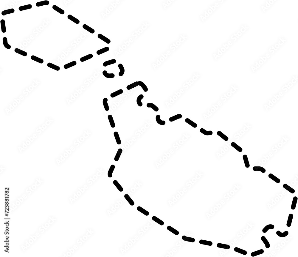 dash line drawing of malta map. dash line drawing of malta map.