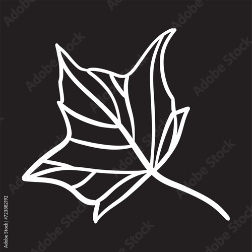 Hand drawing art of leaf. Vector illustration.