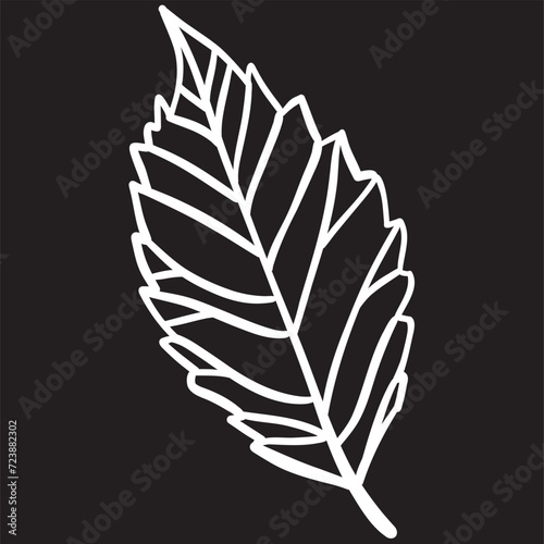 Hand drawing art of leaf. Vector illustration.