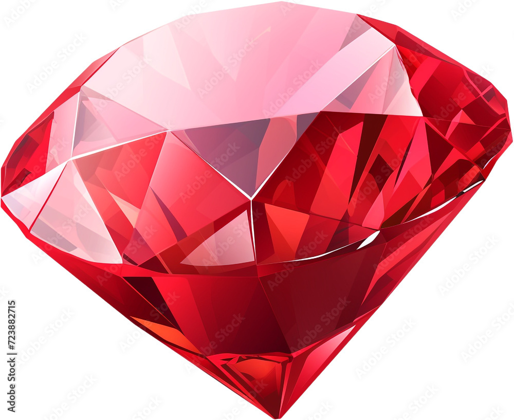 Radiant Ruby: A Simple Cartoon of a Gemstone Radiant Ruby: A Simple Cartoon of a Gemstone
