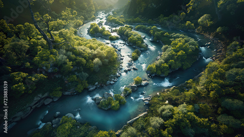 Riverscape Revelry: Aerial Nature's Beauty © Rauhhul