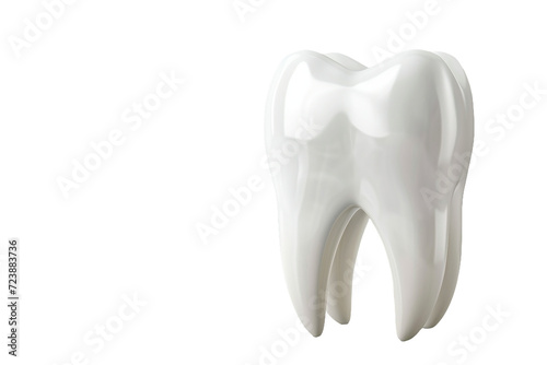White and Shiny Tooth Isolated on Transparent Background