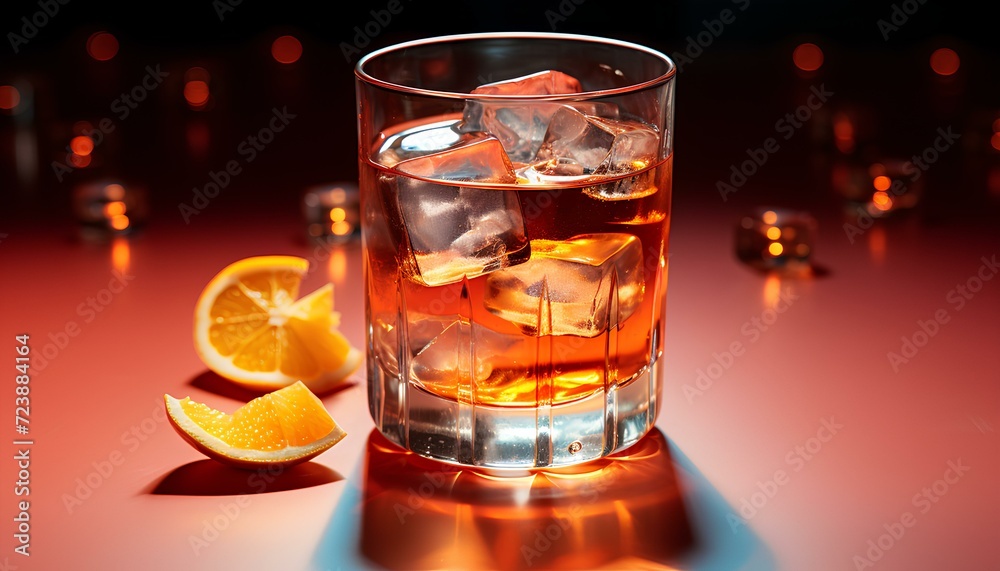 glass of whiskey. cocktail with lemon and ice. rum and whiskey. rum and cola surrounded by lemons. alcoholic beverage on a table with moody lightning. alcohol glass of whiskey. cocktail with lemon and ice. rum and whiskey. rum and cola surrounded by lemons. alcoholic beverage on a table with moody lightning. alcohol