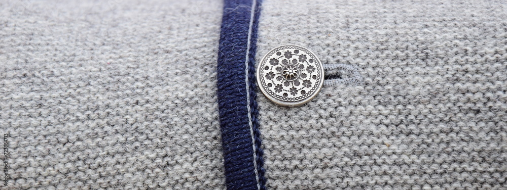 Knitted Texture and Banner in Gray and Beige, Background, Wool, Wool Sweater, Handmade, Knitting	