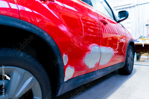painting works paint removal and rust removal from car parts service station detailing