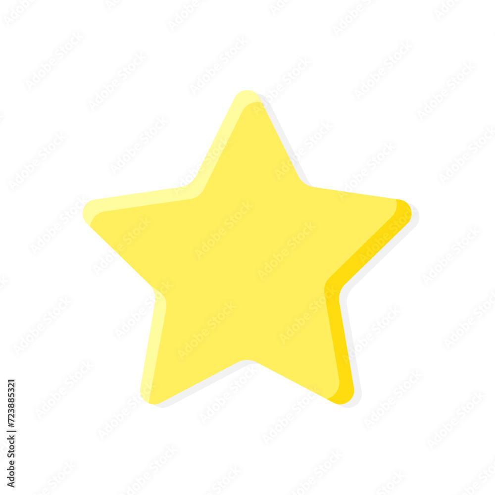 Star vector illustration. Stylized yellow icon on white background. Star vector illustration. Stylized yellow icon on white background.