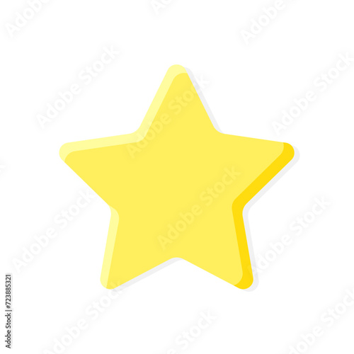 Star vector illustration. Stylized yellow icon on white background.