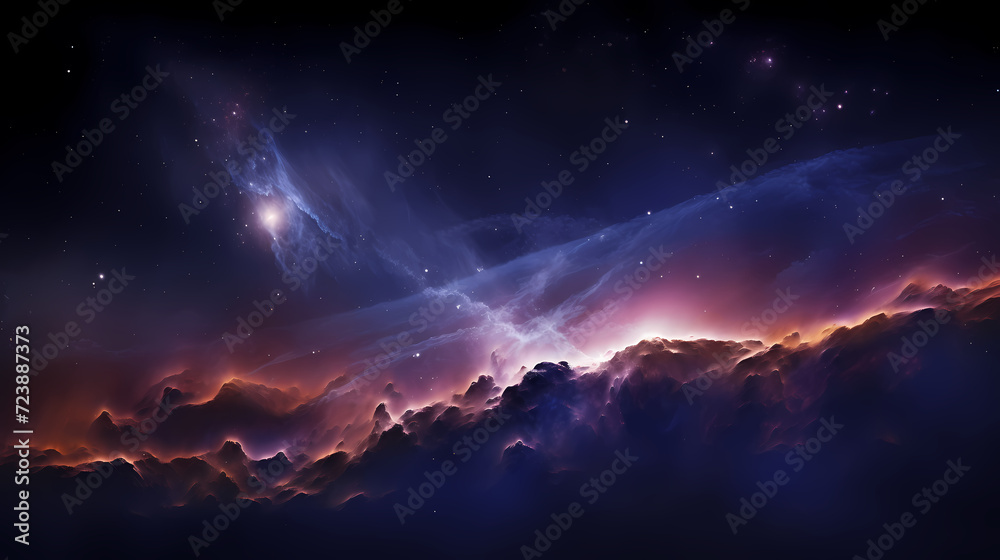 Fototapeta premium Cosmic illustration showing vibrant cosmic background
