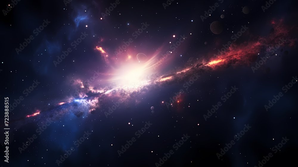 Fototapeta premium Cosmic illustration showing vibrant cosmic background
