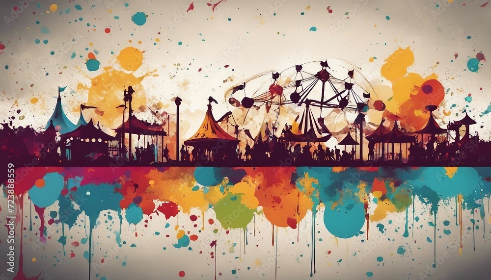 Obraz premium Abstract Splashes on a Grunge Banner