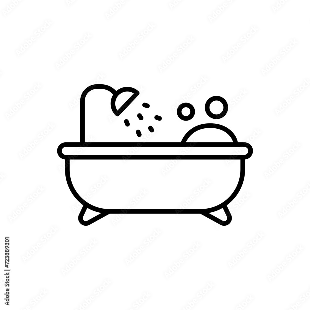 Bathtub outline icons, minimalist vector illustration ,simple transparent graphic element .Isolated on white background Bathtub outline icons, minimalist vector illustration ,simple transparent graphic element .Isolated on white background