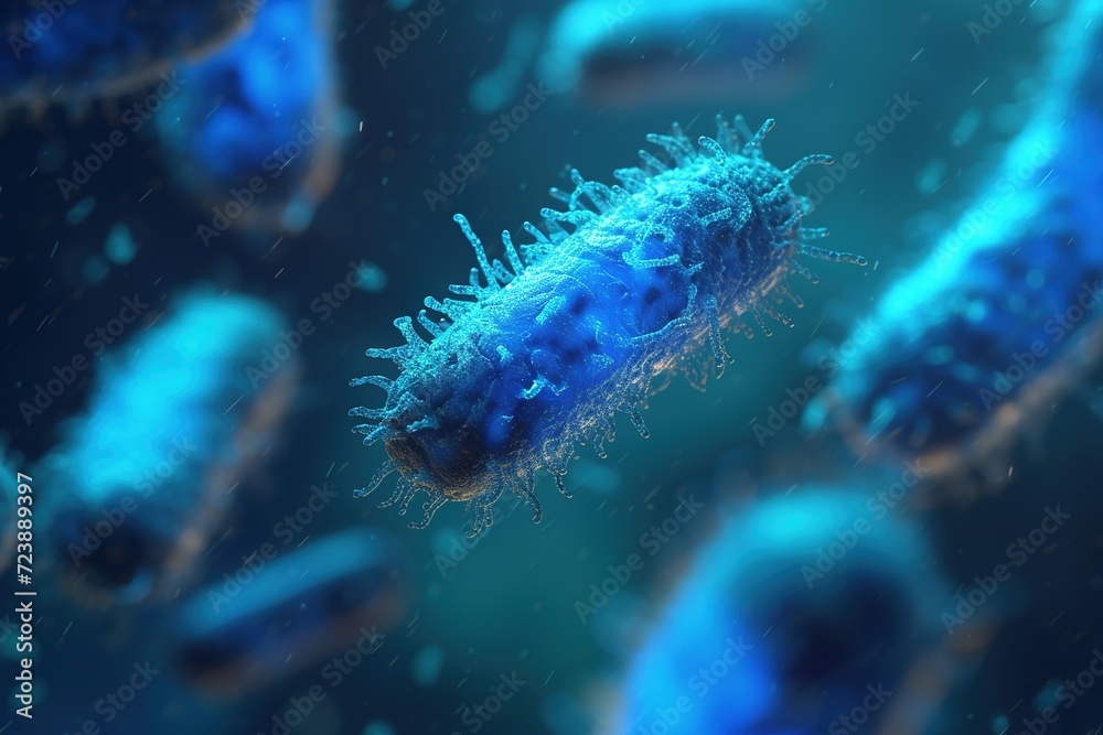 Bacterial World and Macro 3D images of the microscopic world, background images, concepts, science, biology