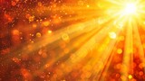 Warm sun rays with bokeh background