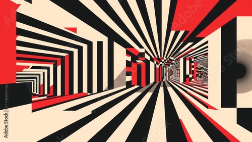 Colorful background with optical illusion in minimal style