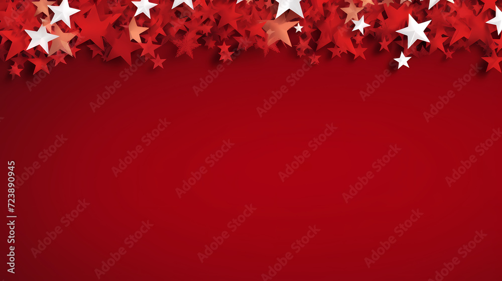 Flat lay composition for festive background with festive decorations and stars