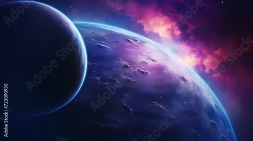Cosmic illustration showing vibrant cosmic background © feng