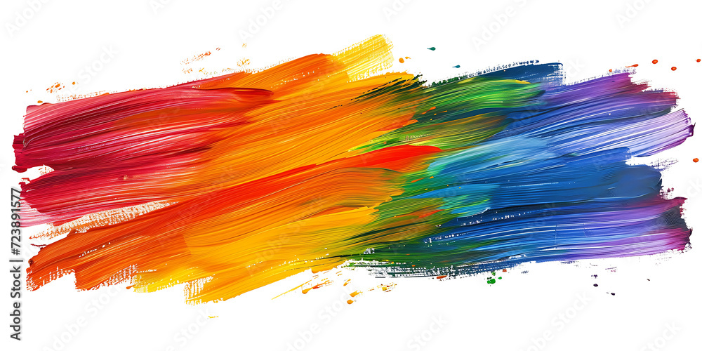 Vibrant Wave of Colorful Paint Splashes and Brush Strokes in an Abstract Background Illustration with Rainbow Spectrum Elements