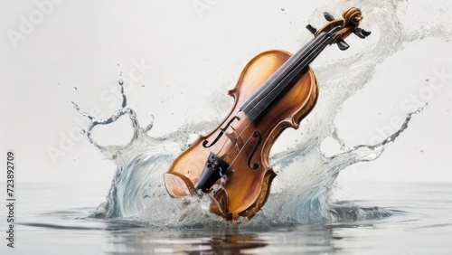 violin with splash photo
