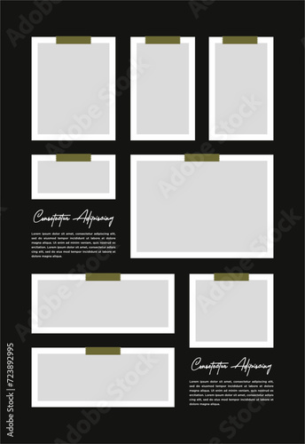 Pictures or photos frame collage abstract photo frames and digital photo wall template
