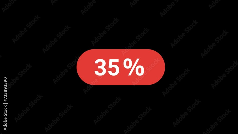 35 Percent button Animation with transparent background 35 Percent button Animation with transparent background