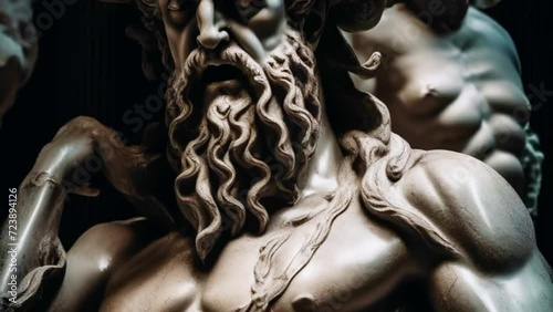 statue of an ancient god, Greek or Roman hero, mythology, Generative AI, photo