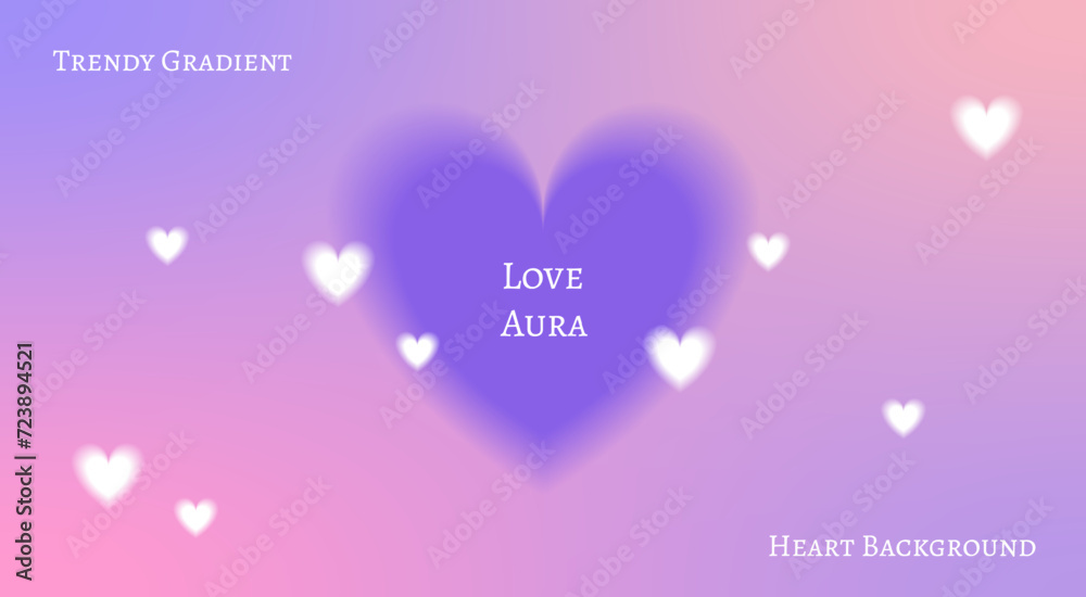 Trendy y2k gradient heart background. Aesthetic love design concept illustration for Valentines day card, banner. Vector Trendy y2k gradient heart background. Aesthetic love design concept illustration for Valentines day card, banner. Vector